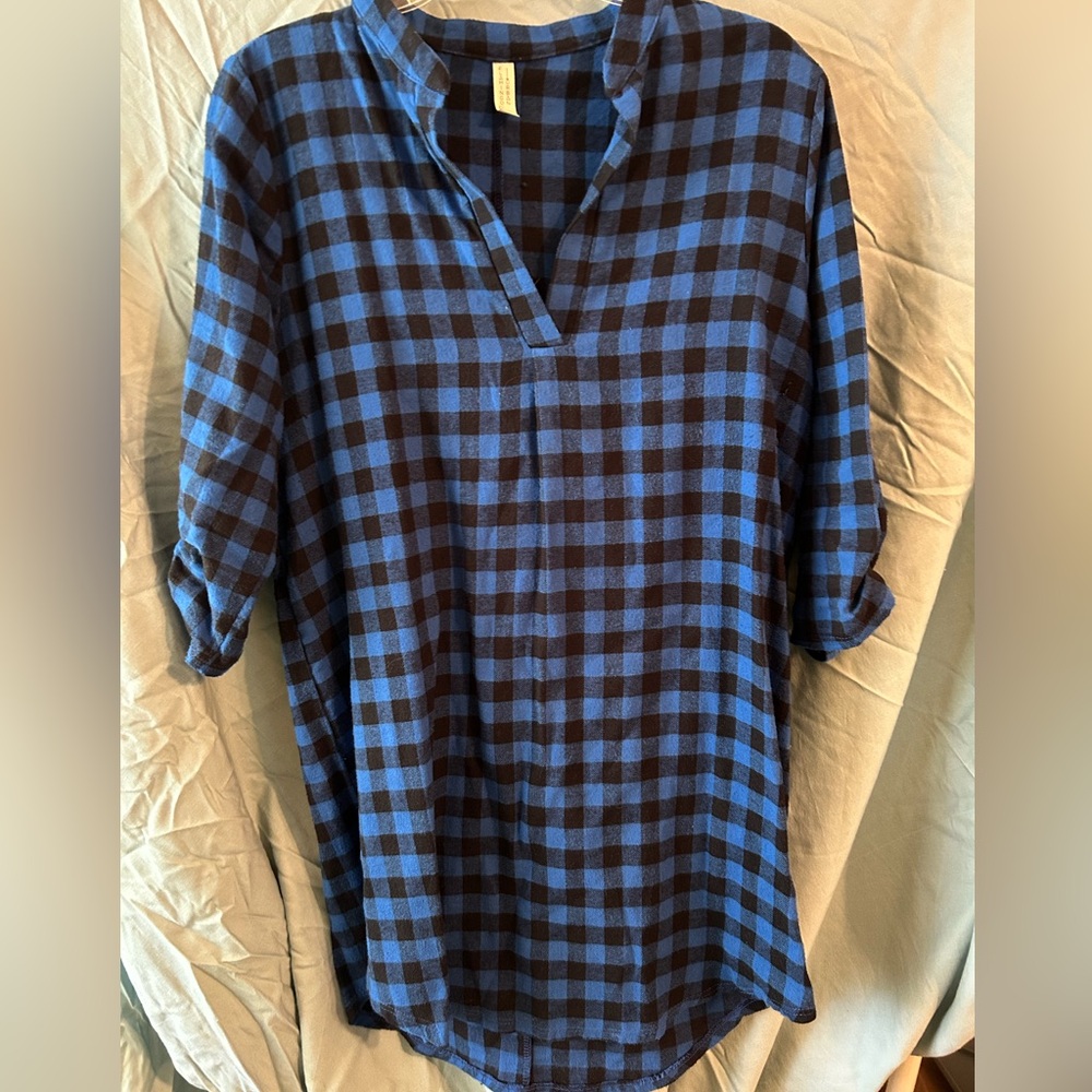 Flamingo Urban Blue and Black Plaid Shirt